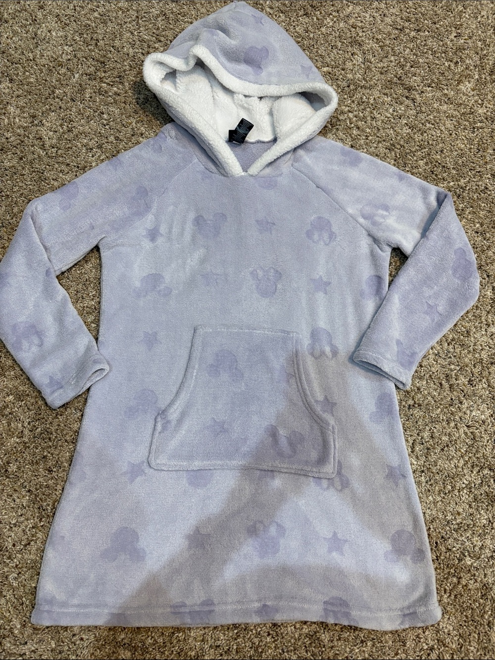 Disney Light Purple Plush Hooded Sleepwear with Logo Tag